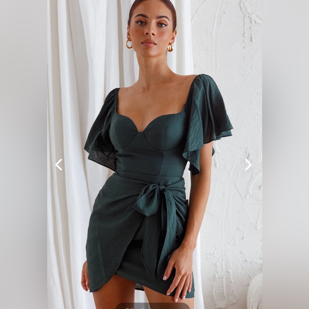 Angel sleeve wrap dress